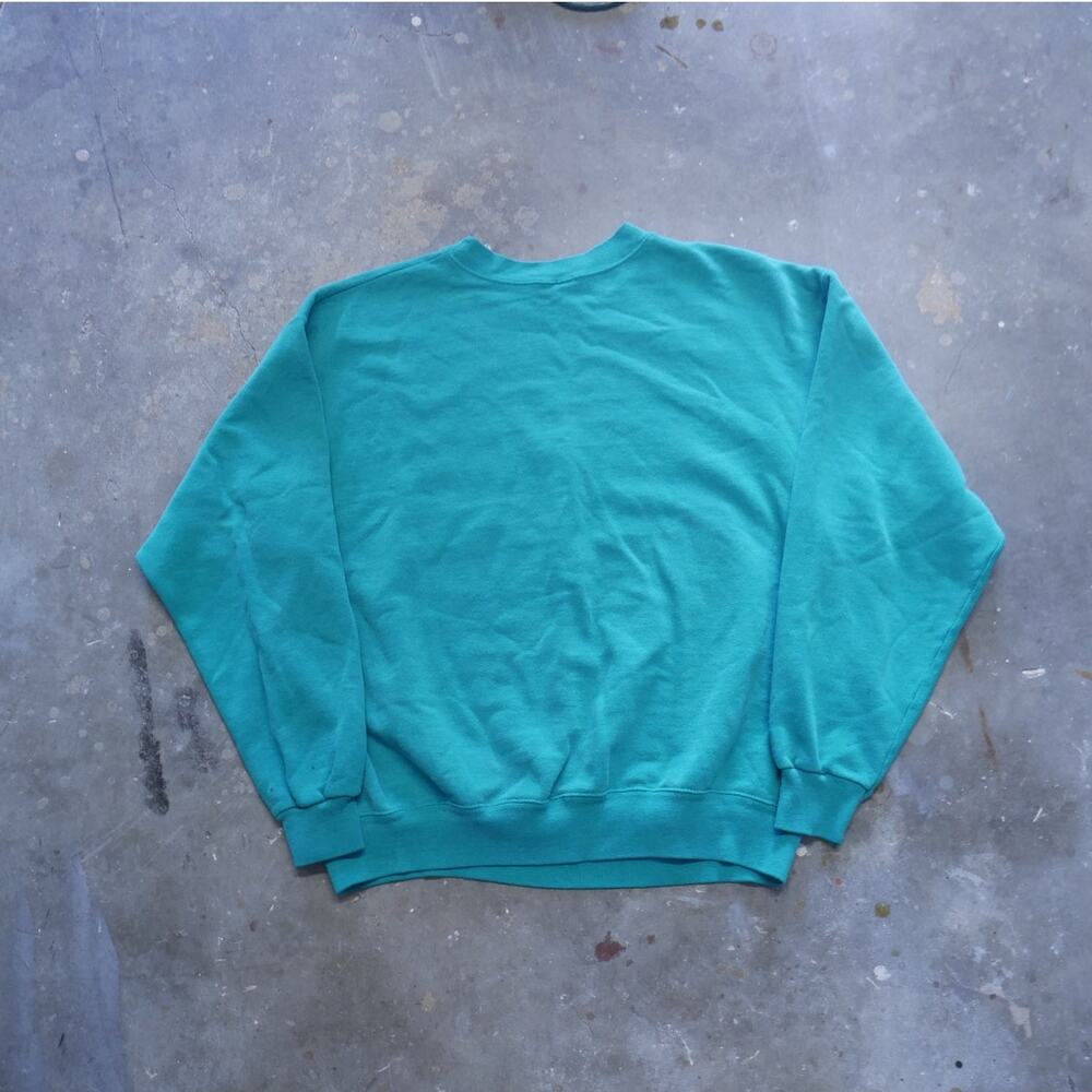 Vintage 90s Hanes Paris Sport Club Teal Crewneck Made In USA Womens Size XL - Picture 6 of 8